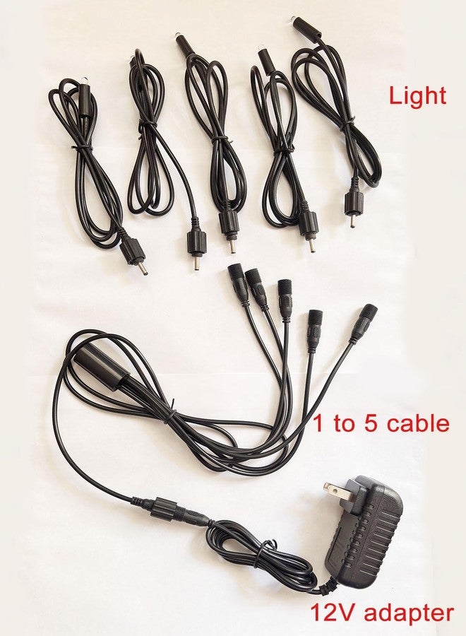 MEMEOKON 12V Tabletop Fountain Indoor Outdoor Pond 1 to 5 LED-Lights Underwater Feature for Modern Home Table Desk Office Patio DIY Replacement with Adapter US (Warm Lights) - Image 5